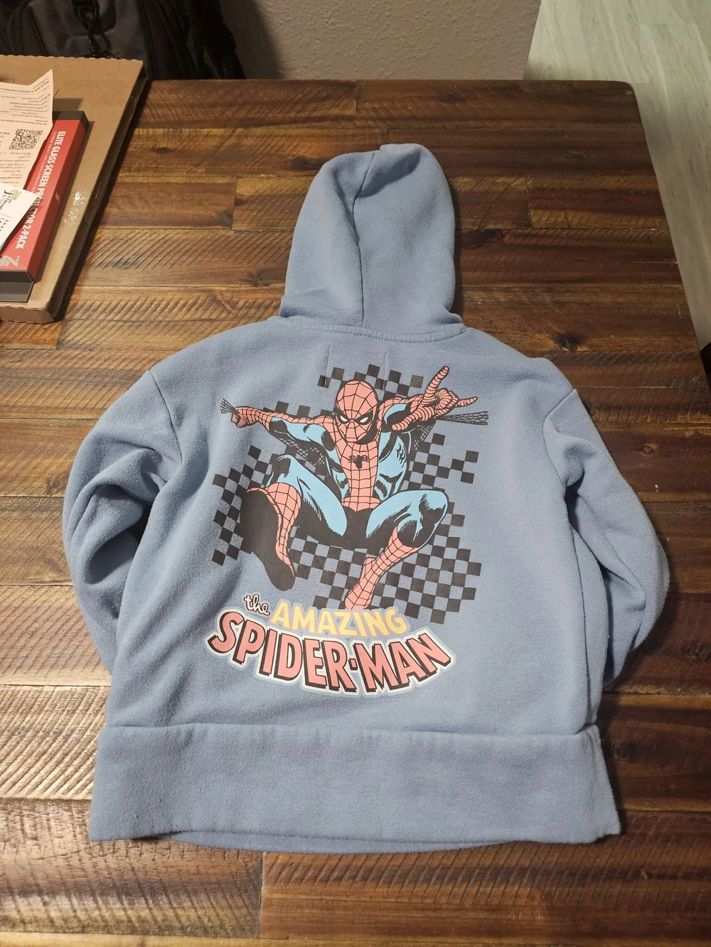 Old Navy Boys Retro Spiderman Blue Pullover Hoodie - Size 5